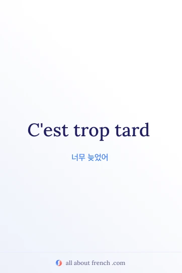 trop tard라는 감각적인 프랑스어 명언