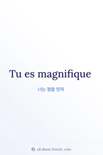 아름다운 프랑스어 명언 tu es magnifique