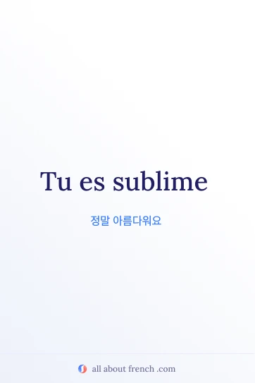 감성적인 프랑스어 명언 tu es sublime