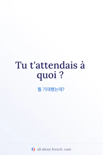 감성적인 프랑스어 명언 tu tattendais a quoi