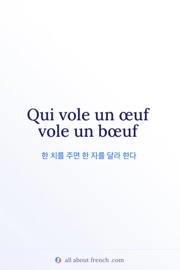 미적인 프랑스어 명언 vole oeuf vole boeuf