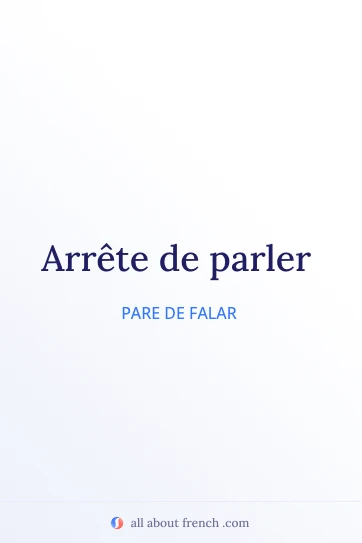 citação estética em francês arrete de parler