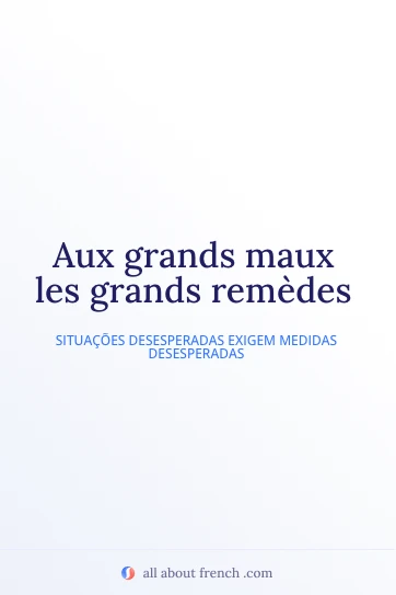 citação francesa estética aux grands maux les grands remedes