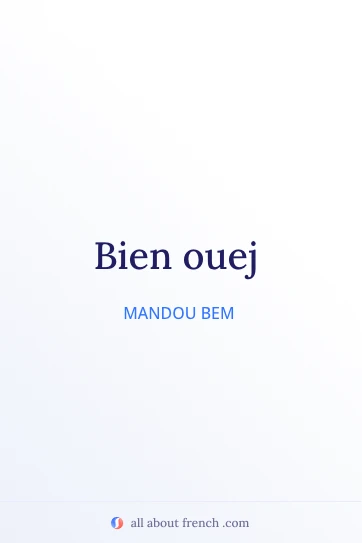 citação em francês estilizada bien ouej