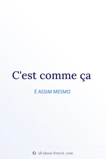 citação em francês estética cest comme ca