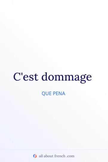 citação estética em francês c'est dommage