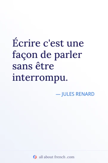 frase francesa estética ecrire facon de parler