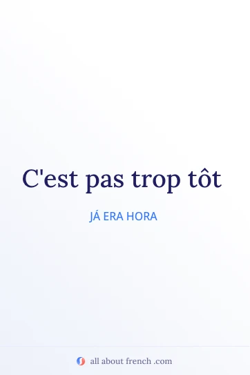 frase francesa bonita pas trop tot