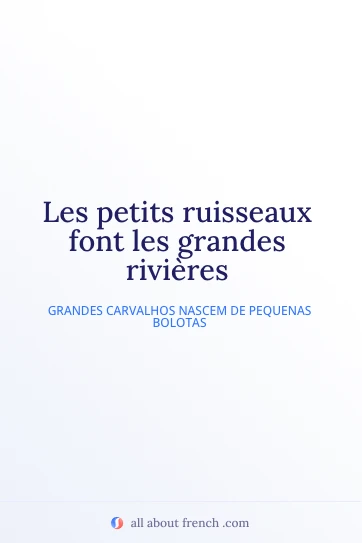 citação francesa estética petits ruisseaux font grandes rivieres