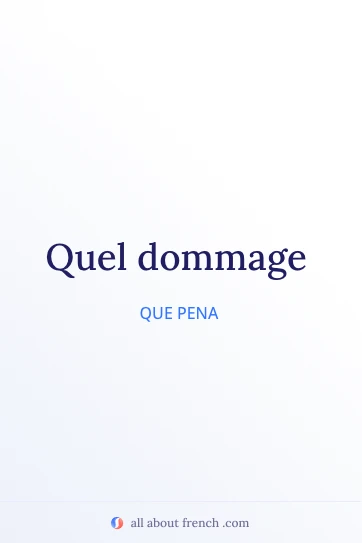 frase francesa estética quel dommage