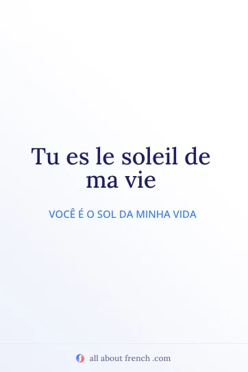 frase francesa estética tu es le soleil de ma vie