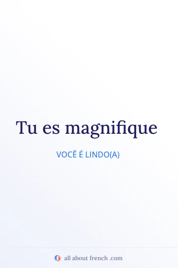 citação estética em francês tu es magnifique