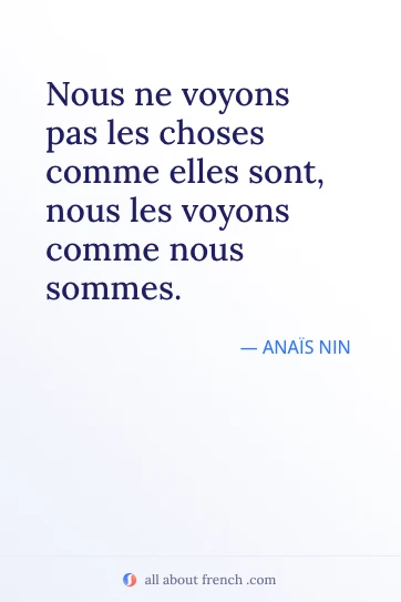 frase francesa estética voyons choses comme nous sommes