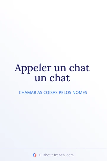 citação francesa estética appeler un chat un chat