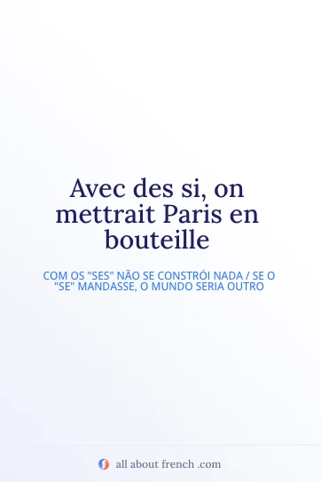 citação francesa estética avec des si paris en bouteille