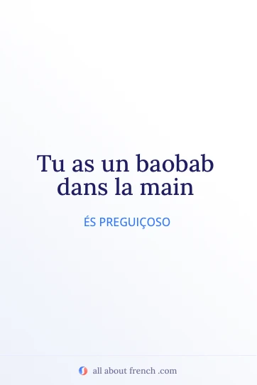 bela citação francesa baobab dans la main