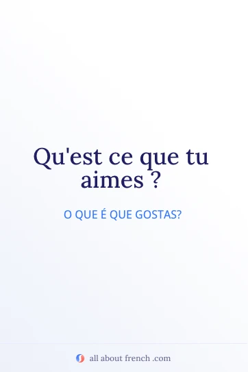 citação estética em francês qu'est ce que tu aimes