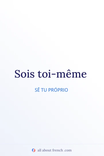 citação estética em francês sois toi même
