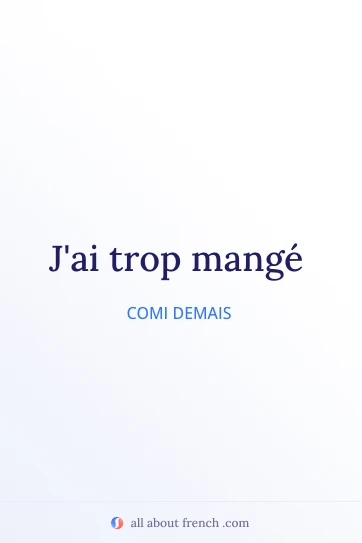 citação estética em francês trop manger