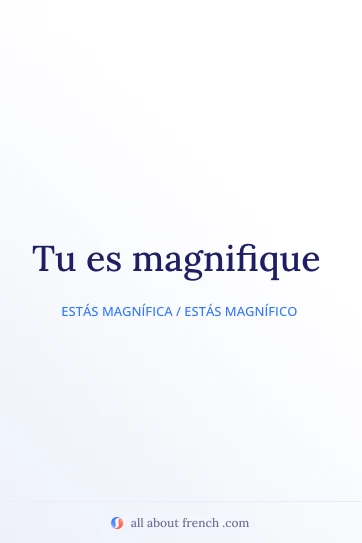 citação estética em francês tu es magnifique