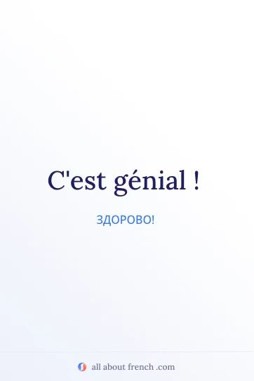 эстетичная французская цитата cest genial