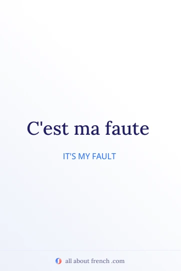эстетичная французская цитата c'est ma faute