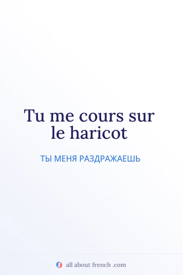 эстетичная французская цитата courir sur le haricot