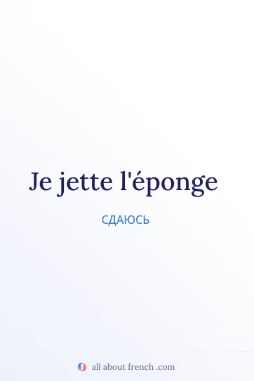 эстетичная французская цитата je jette leponge