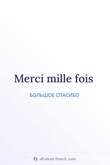 эстетичная французская цитата merci mille fois