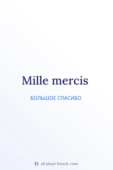 красивая французская фраза mille mercis