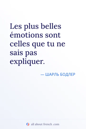 красивая французская цитата plus belles emotions inexplicables