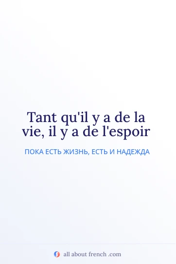 эстетичная французская цитата tant quil y a de la vie il y a de lespoir