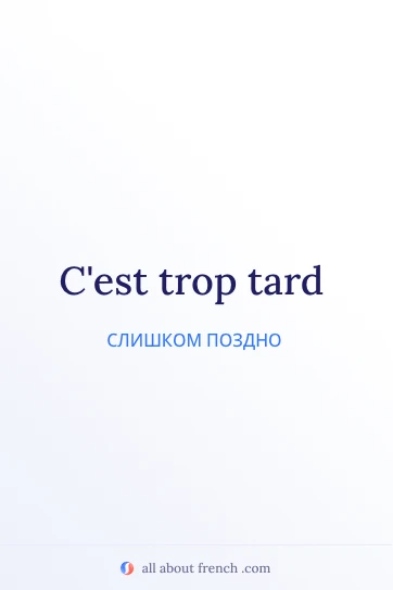 эстетичная французская цитата trop tard