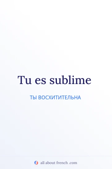 эстетичная французская фраза tu es sublime