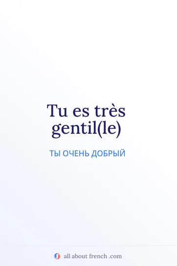 эстетичная французская цитата tu es tres gentille