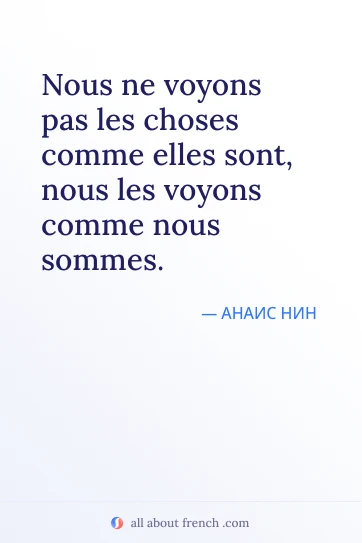 эстетичная французская цитата voyons choses comme nous sommes