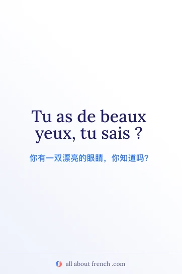 唯美法语句子 beaux yeux tu sais