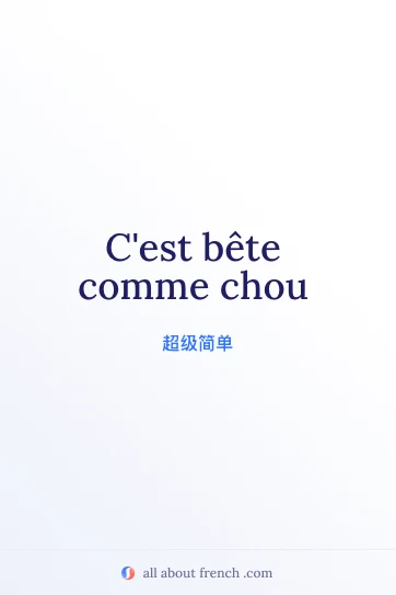 法语名言 bête comme chou 美图