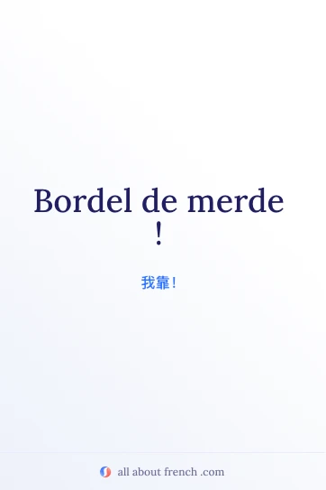 法语名句 bordel de merde 美图