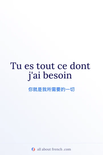 唯美法语名句 ce dont j'ai besoin