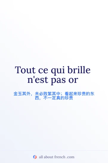 法语名言 tout ce qui brille n'est pas or 的配图