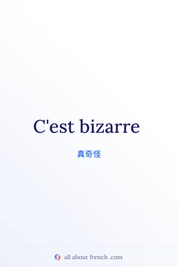 法语名句 c'est bizarre 配图