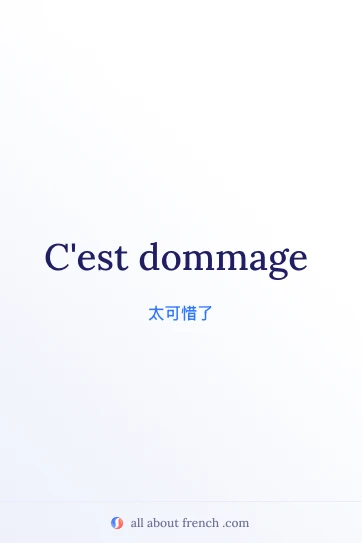 法语美句 c'est dommage