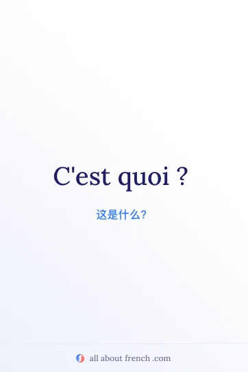 法语名言 c'est quoi 配图