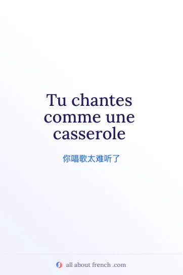 唯美法语表达 chanter comme casserole
