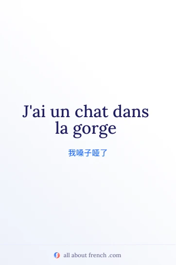 法语名言 chat dans la gorge 精美配图