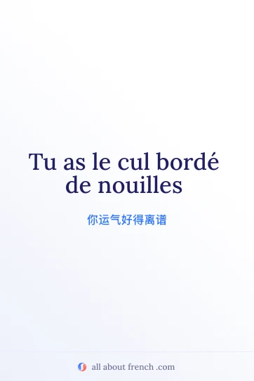 法语名言 cul bordé de nouilles 配图