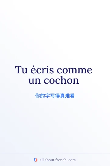 好看的法语名句 ecrire comme un cochon