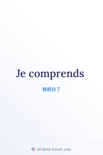 精美法语句子 je comprends