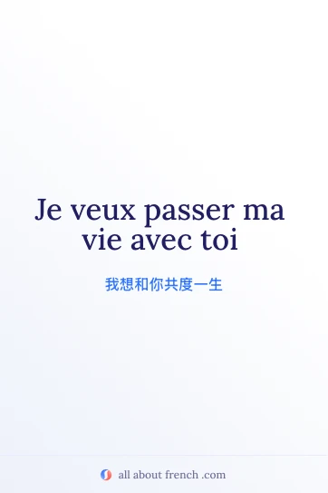 唯美法语名句 je veux passer ma vie avec toi